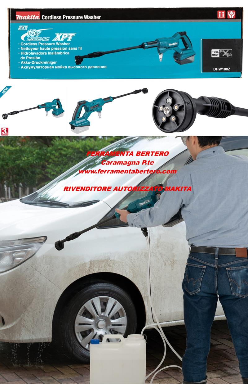 MAKITA IDROPULITRICE 18 V 24 BAR A BATTERIA  DHW180Z 